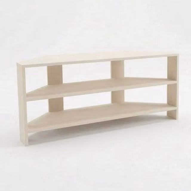 KORVIXA Modern Two Tier Media Stand TV Unit in Beige W/D/H: 100 x 100 x 100 cm