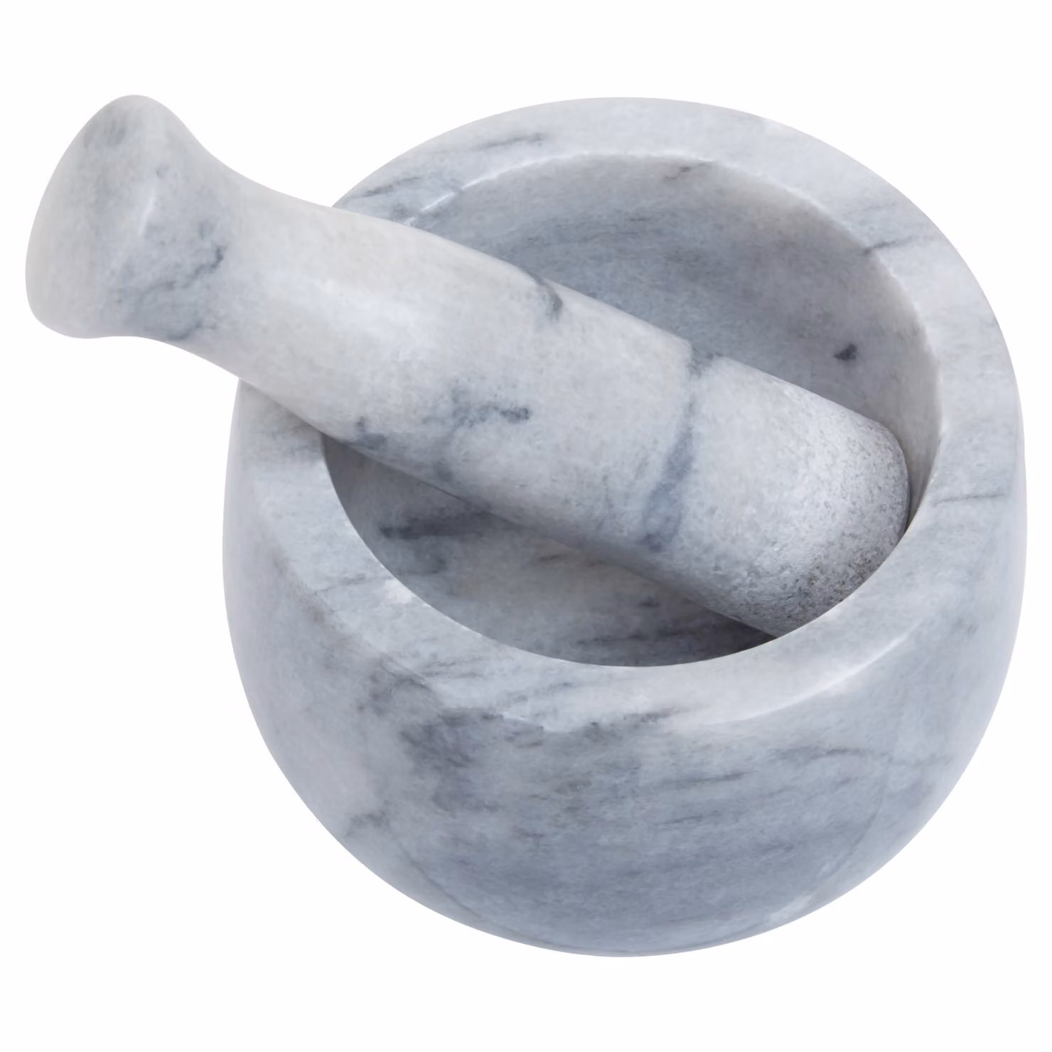 Orsina Grey Marble Mortar and Pestle, 250ml Handcrafted Round Marble Grinder – 2