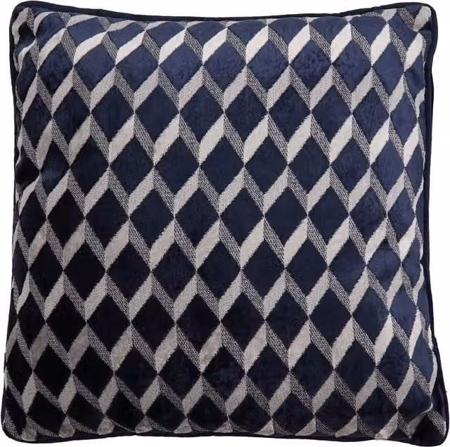 Divante Blue Velvet Graphic Retro Square Cushion