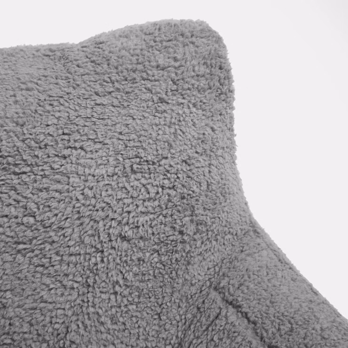 OHS Grey Teddy Fleece U-Shaped Bed Reading Cushion with Arms and Lumbar Support – 2