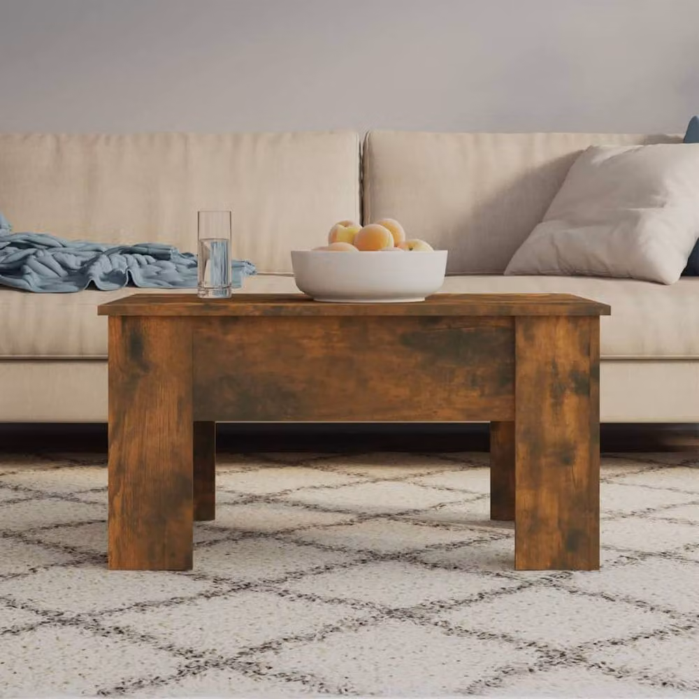 Berkfield Home Modern Coffee Table in Smoked Oak Brown, W: 79 cm, D: 49 cm, H: 41 cm – 2