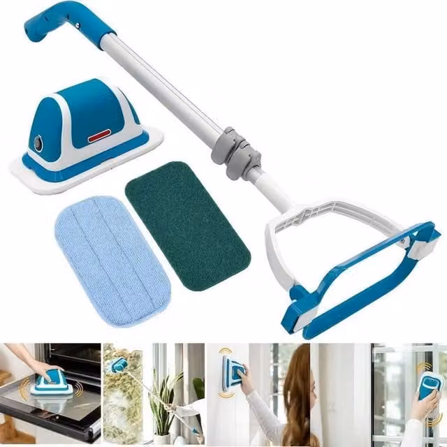 Kelvenix Rechargeable Multi Scrubber Cordless Scrubber in Blue with Extension Pole – 1