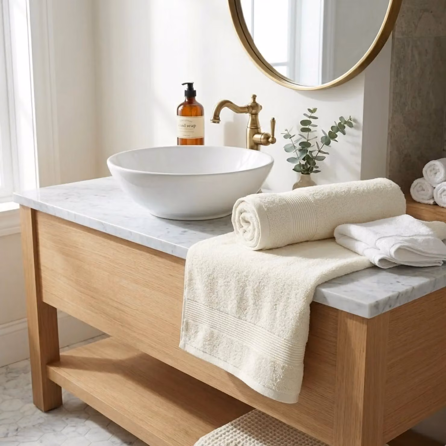 Allure Bath Fashions Pack of 2 Luxury Egyptian Cotton Hand Towels in Beige, W/H: 50 x 85 cm – 2