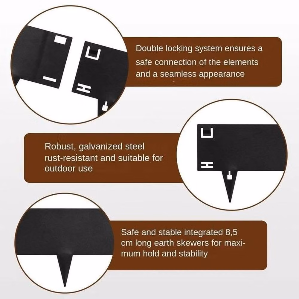 SPETLEK Black Corten Steel Flexible Garden Edging and Lawn Path Border – 2
