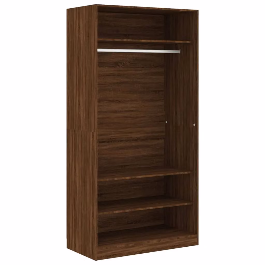 Berkfield Home Modern Brown Oak Wardrobe W/D/H: 100 x 50 x 200 cm – 2