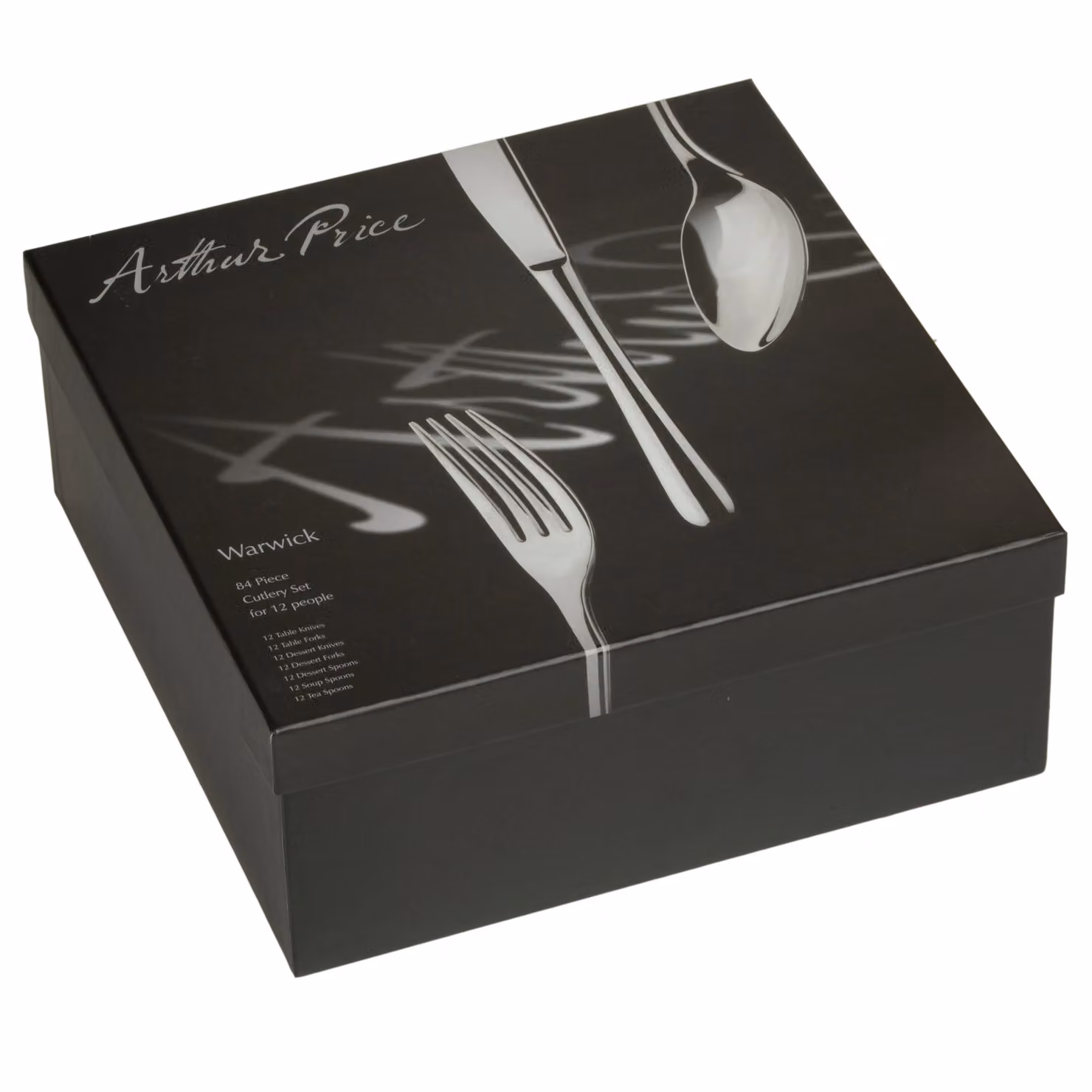 Arthur Price Signature Warwick 84 Piece Stainless Steel Cutlery Set for 12 People in Silver – 3