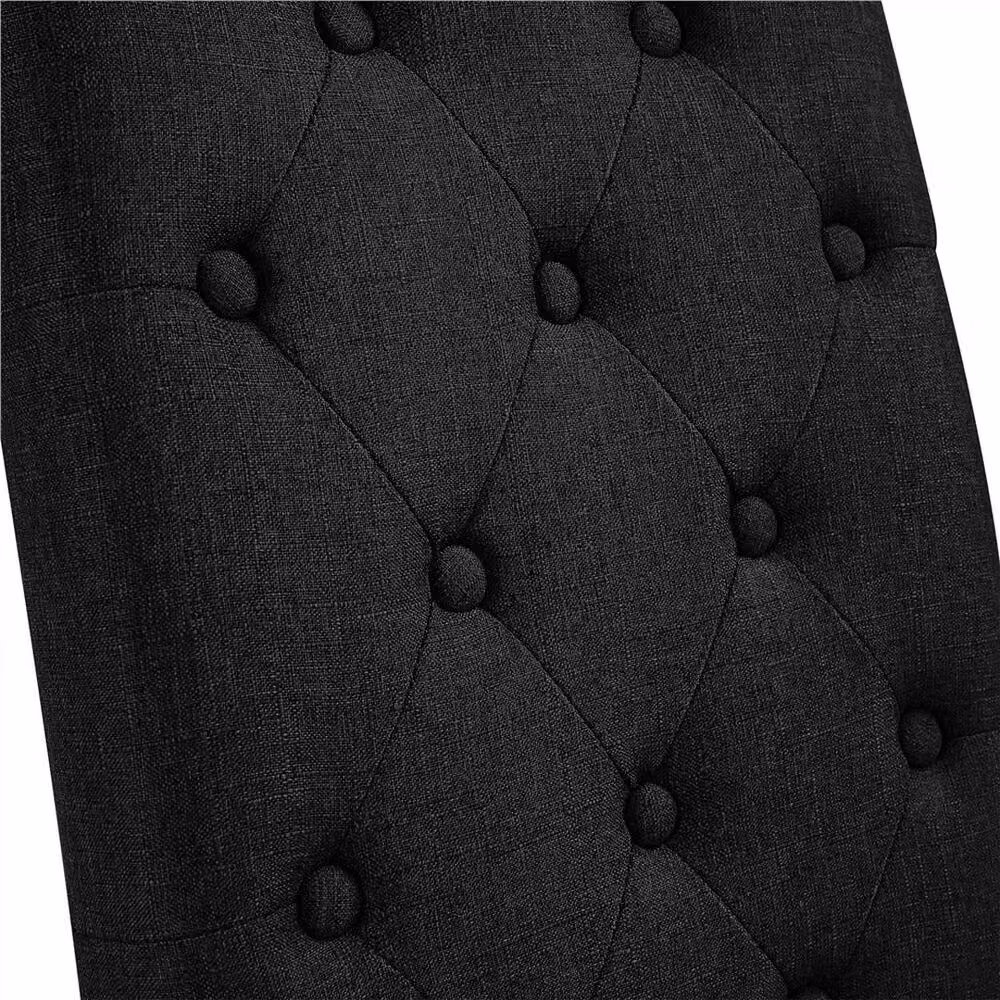 Kelvenix Set of 2 Modern Black Fabric Dining Chairs for Kitchen and Dining Rooms – 3