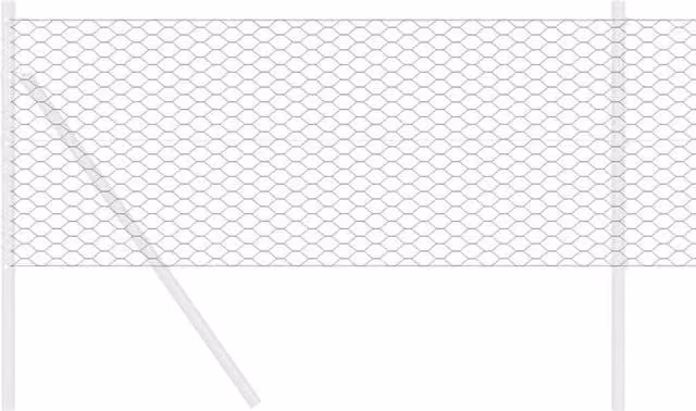 Berkfield Home Grey PVC Coated Steel Hexagon Fence, H: 0.8 m x W: 100 m