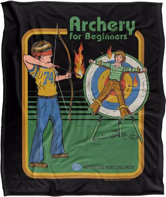 Steven Rhodes Archery For Beginners Multicolour Super Soft Fleece Throw Blanket W/D/H: 91 x 147 cm – 1