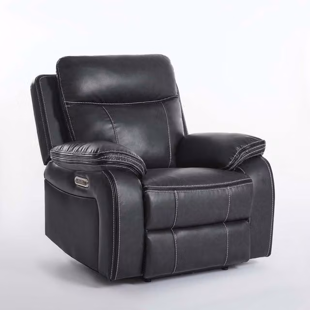 More4Homes Vinson Electric Recliner Chair in Anthracite Grey Synthetic Leather