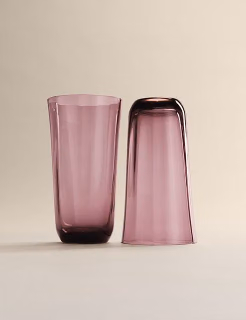 M&S Set of 2 Etoile Purple Hi Ball Tumbler Glasses
