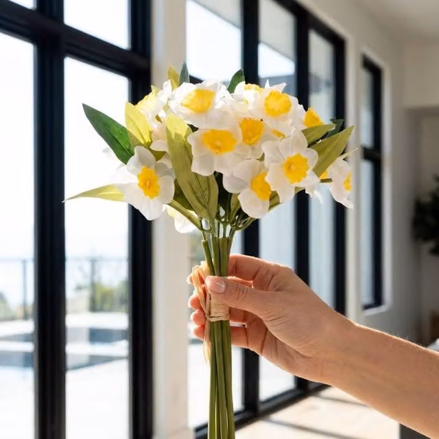 Garden Greatness Multicolour Artificial Spring Daffodil Bouquet Bunch