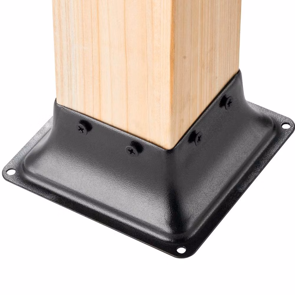 VEVOR Heavy Duty Steel Post Support Base, Black, 4 Pack – 8