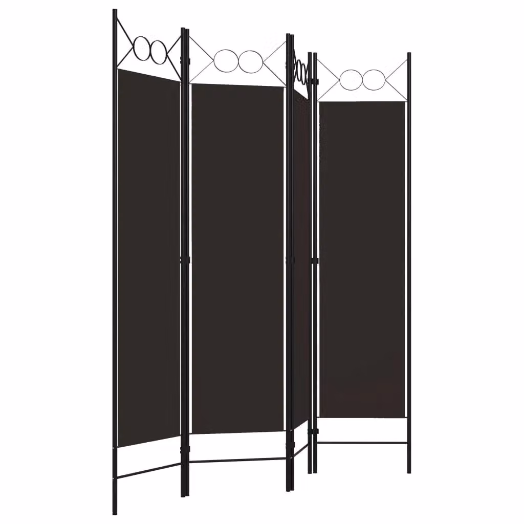 Berkfield Home 4-Panel Modern Room Divider in Brown, W/H: 160 x 180 cm – 3