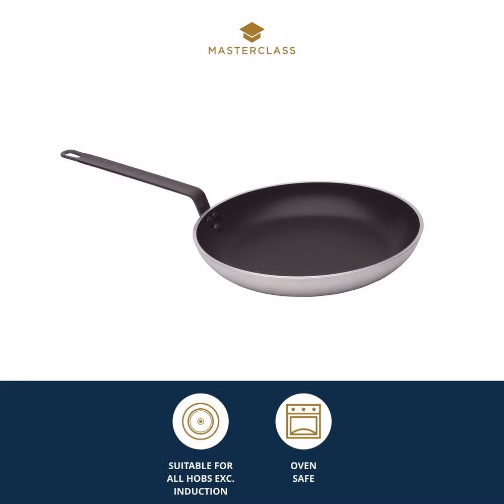 MasterClass Heavy Duty Non-Stick Aluminium Frying Pan, 32 cm, Grey or Black – 5