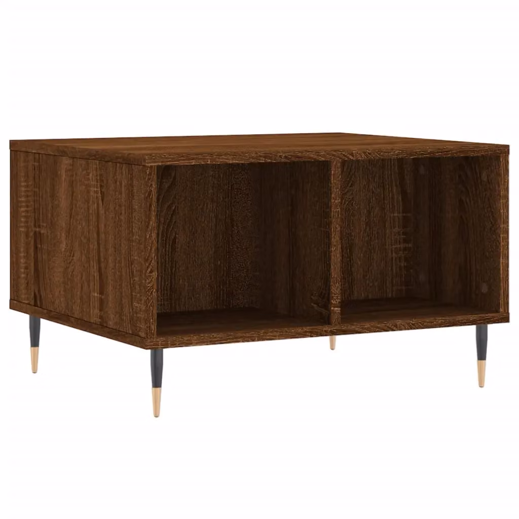 Berkfield Home Modern Brown Oak Coffee Table, W: 60 cm, D: 50 cm, H: 36.5 cm – 2