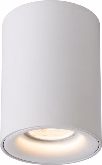 Lucide BENTOO Dimmable Surface Mounted Cylinder Ceiling Spotlight in White, GU10 Aluminium