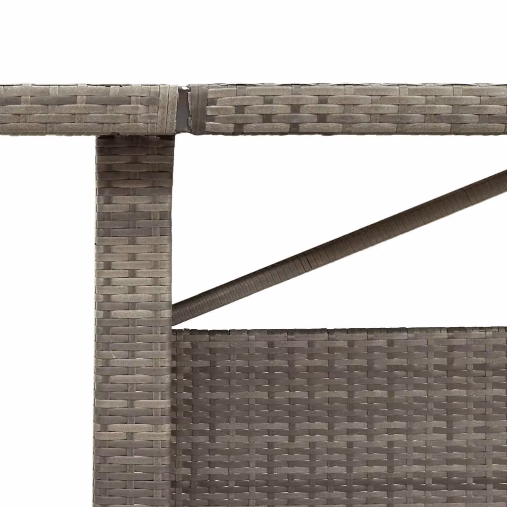 Berkfield Home Modern Grey Poly Rattan Garden Table with Glass Top, W/D/H: 240 x 90 x 75 cm – 3