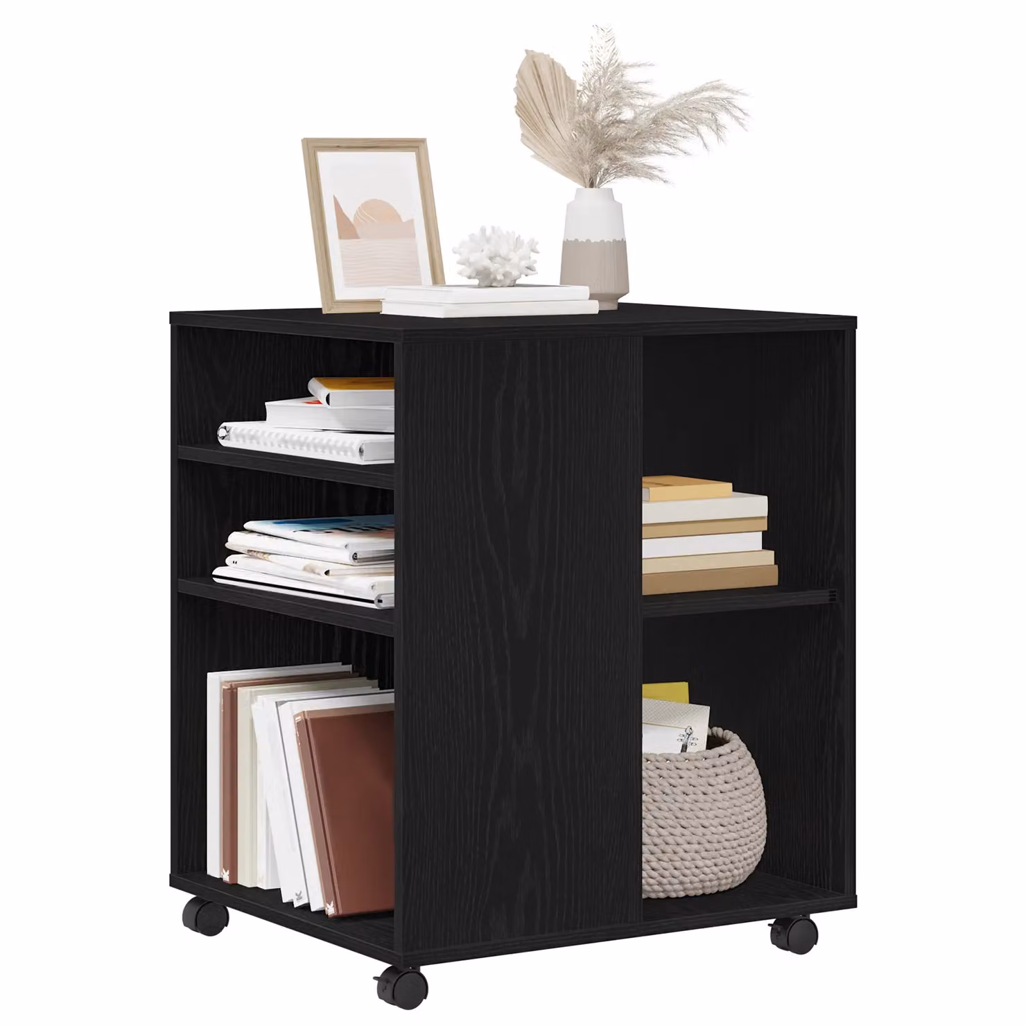 Berkfield Home Black Oak Storage Cabinet W: 60 cm, D: 53 cm, H: 72.5 cm – 3
