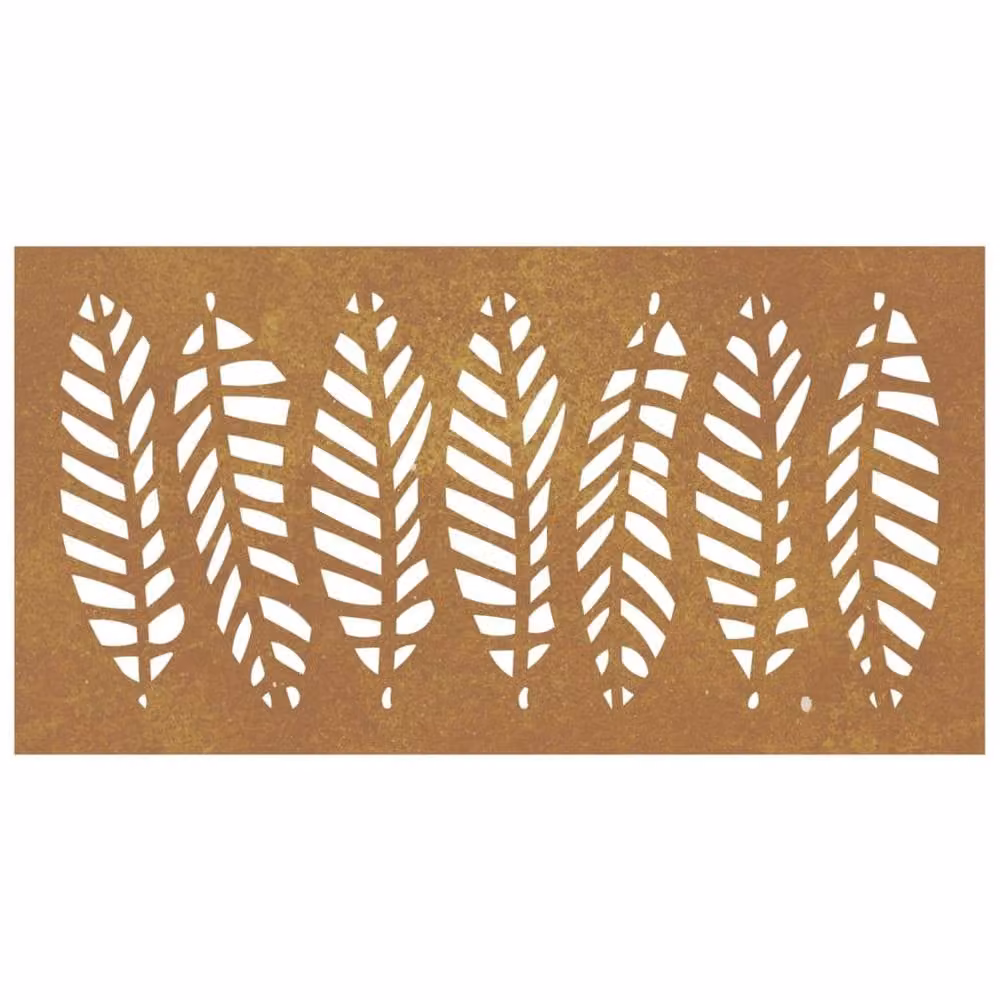 Berkfield Home Brown Corten Steel Floral Wall Decoration, W: 105 cm, H: 55 cm – 3