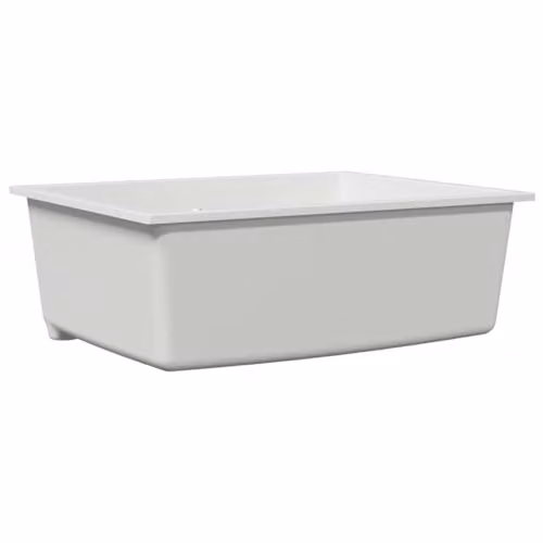 vidaXL White Granite Composite Kitchen Sink W/D/H: 54 x 44 x 20 cm