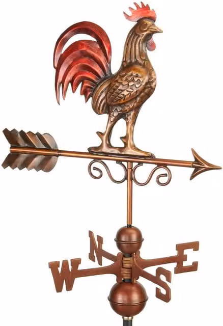 Espira Callow Bantam Red Rooster Antique Copper Metal Farmhouse Weathervane – 1