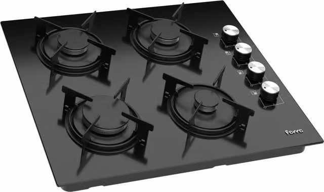 Ferre 60cm Built-in 4 Burner Gas Hob, Black