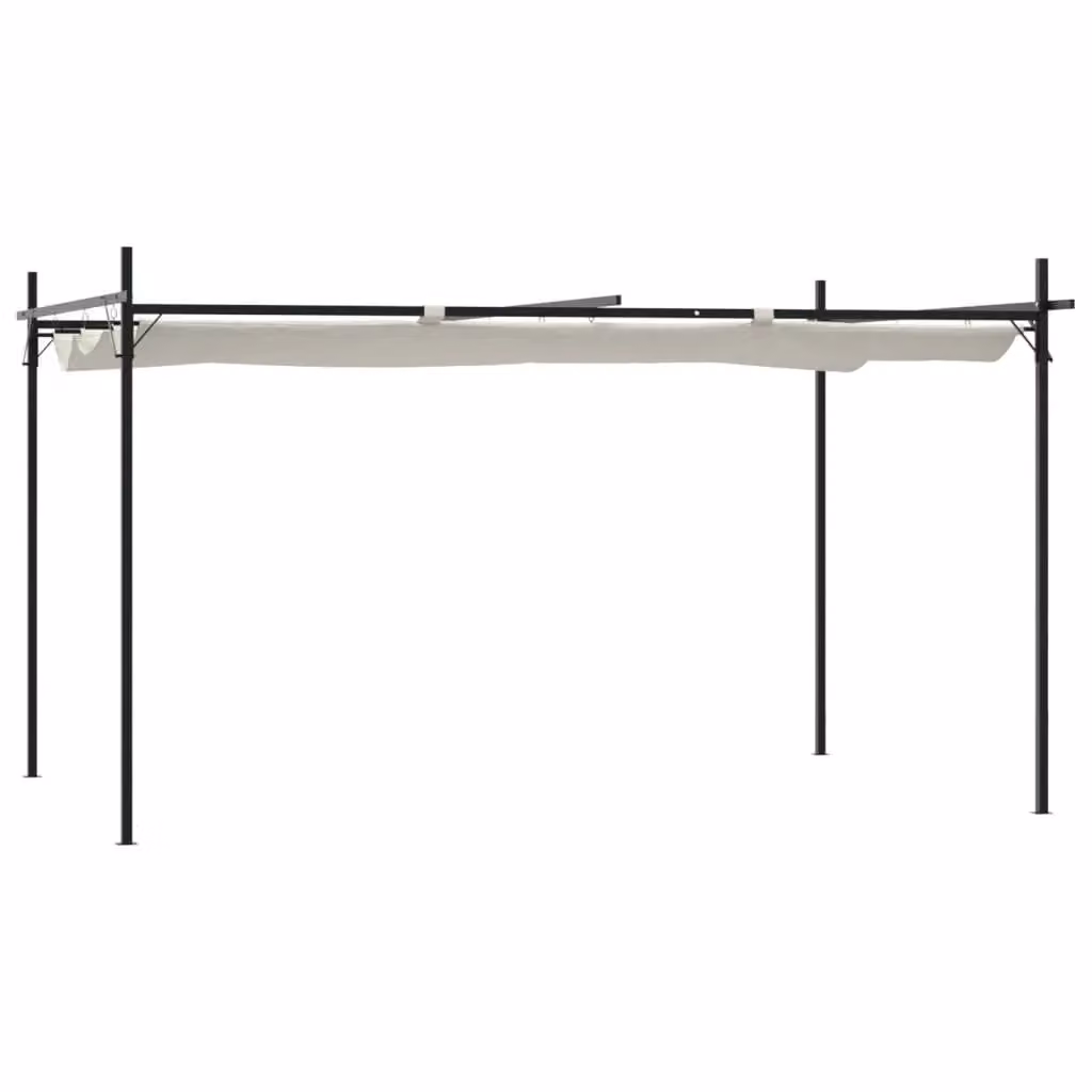 Berkfield Home Pergola with Retractable Roof in Beige, W/D/H: 395 x 292 x 230 cm – 2