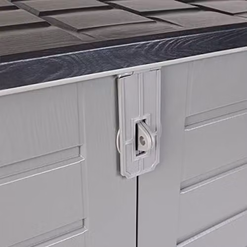 Charles Bentley 1170L Outdoor Garden Storage Cabinet, Grey and Black, W/D/H: 140 x 124.5 x 82 cm – 5