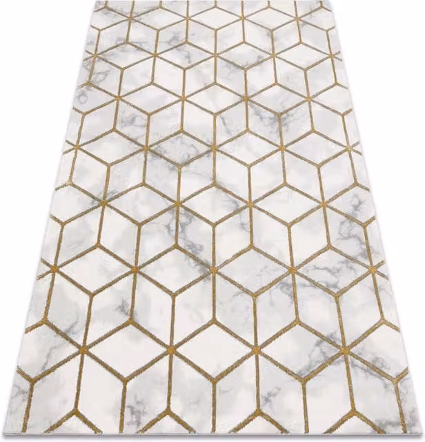 RugsX Emerald Geometric Rug in Yellow and White, W: 240 cm, D: 330 cm