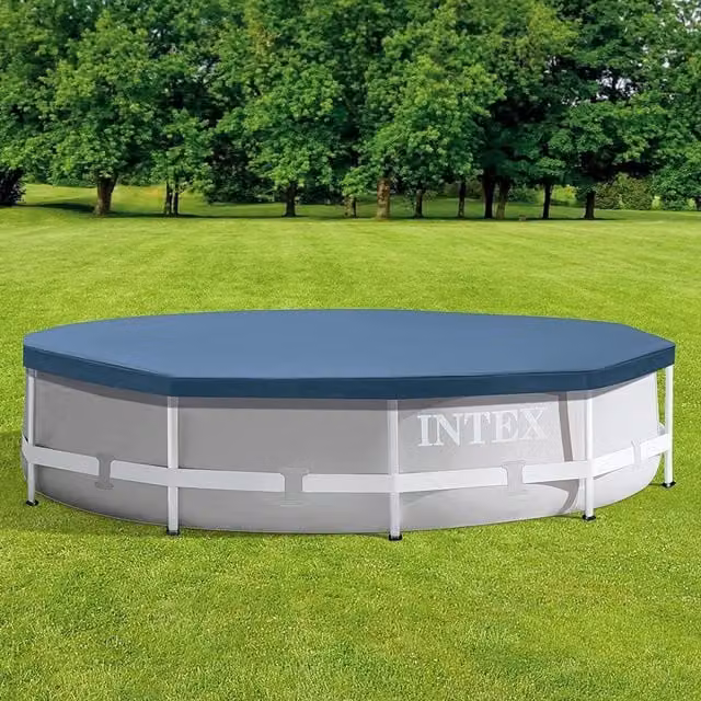 Intex Blue Round Tarpaulin Pool Cover for Metal or Prism Frame Pools, 366 cm