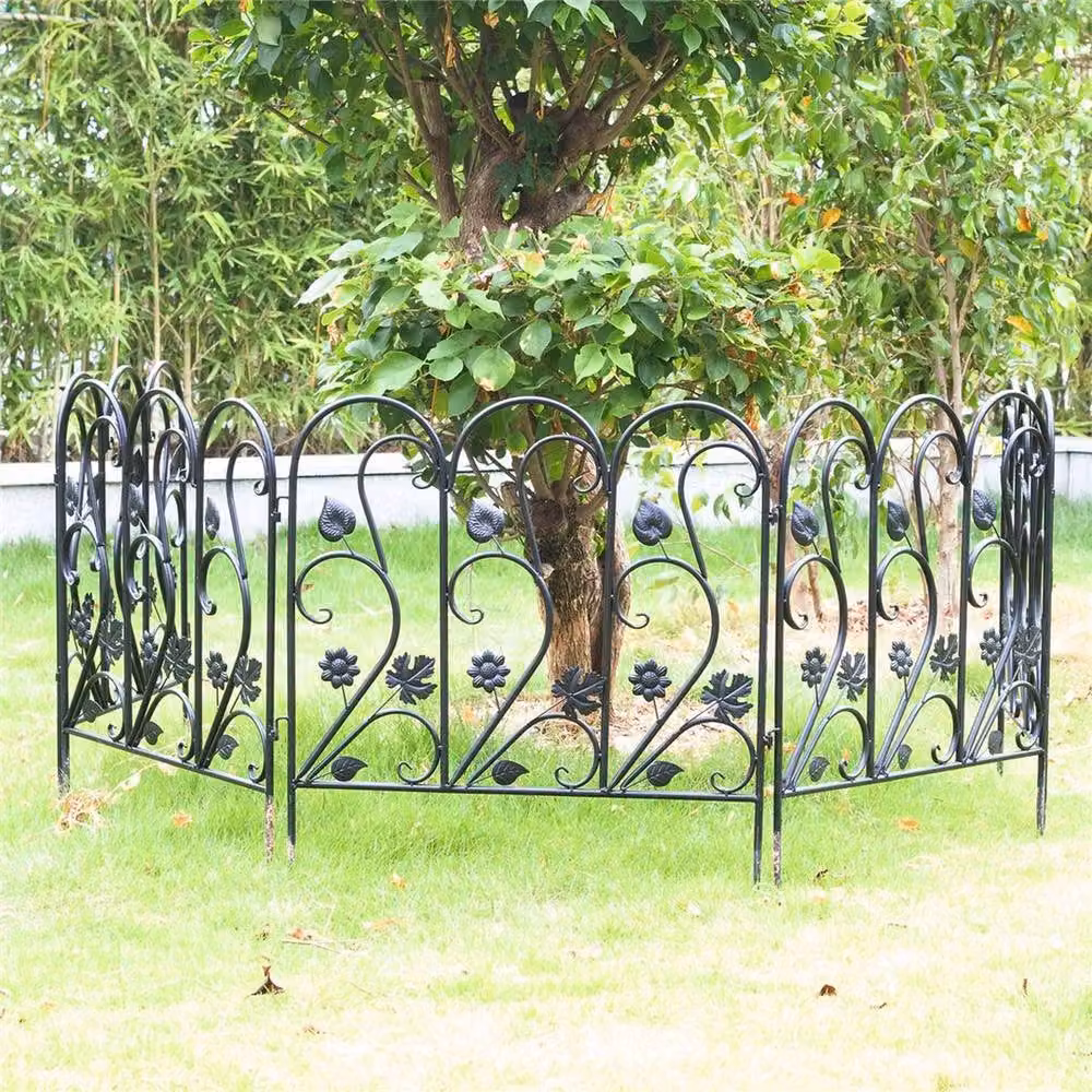 FLAVORA 5-Piece Metal Garden Trellis Plant Support in Black, H 100 cm x W 15 cm – 4