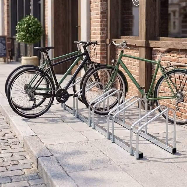 STILVORA 6 Bike Stand with Floor or Wall Mount in Silver