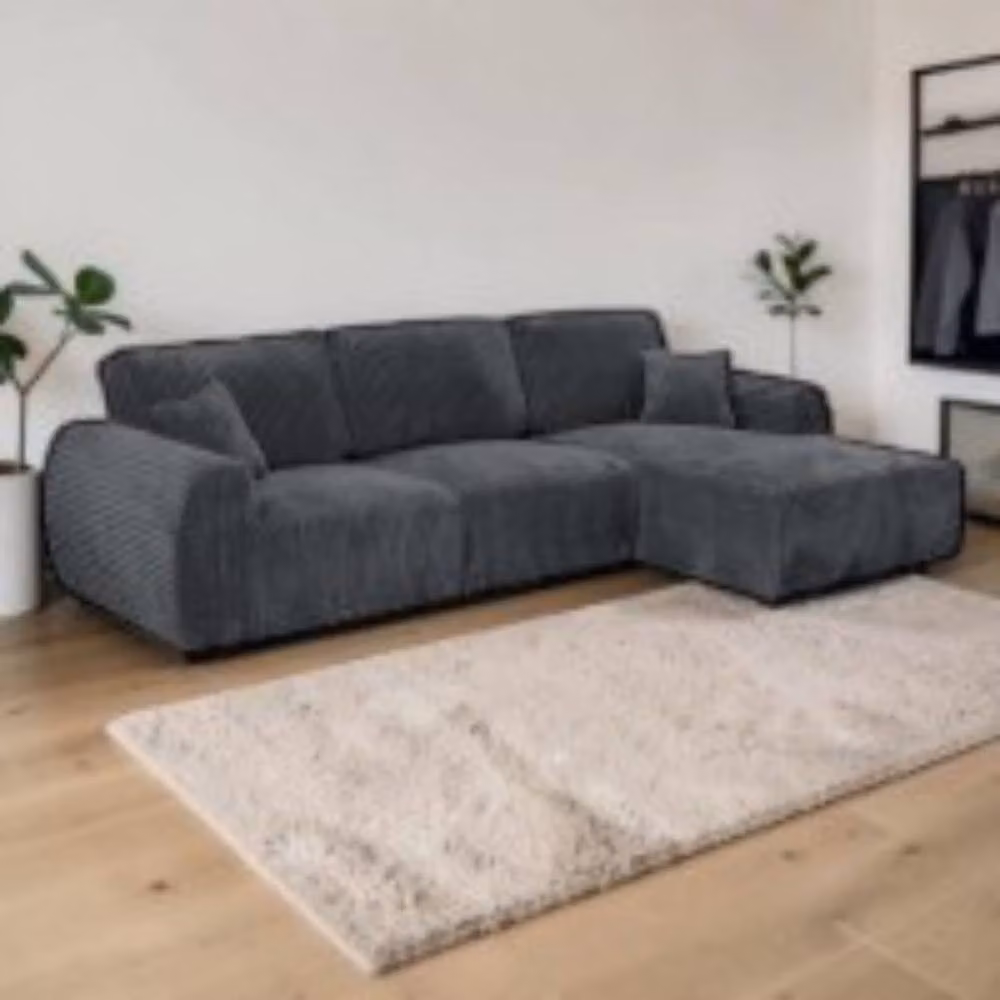 Snug Furniture Birmingham Ltd Sereno Jumbo Cord Right Hand Sofa Fullback in Dark Grey – 2