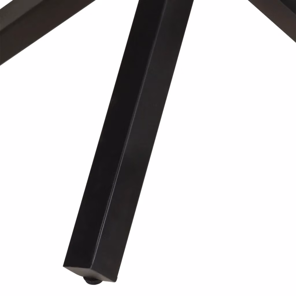 Berkfield Home Round Rustic Mango Wood Dining Table in Brown, W/D/H: 100 x 100 x 75 cm – 3