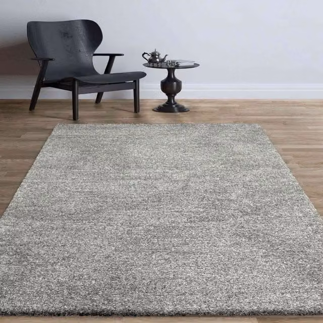 The Rug Shop UK Grey Modern Plain Machine Woven Rectangular Rug W: 160 cm, L: 230 cm