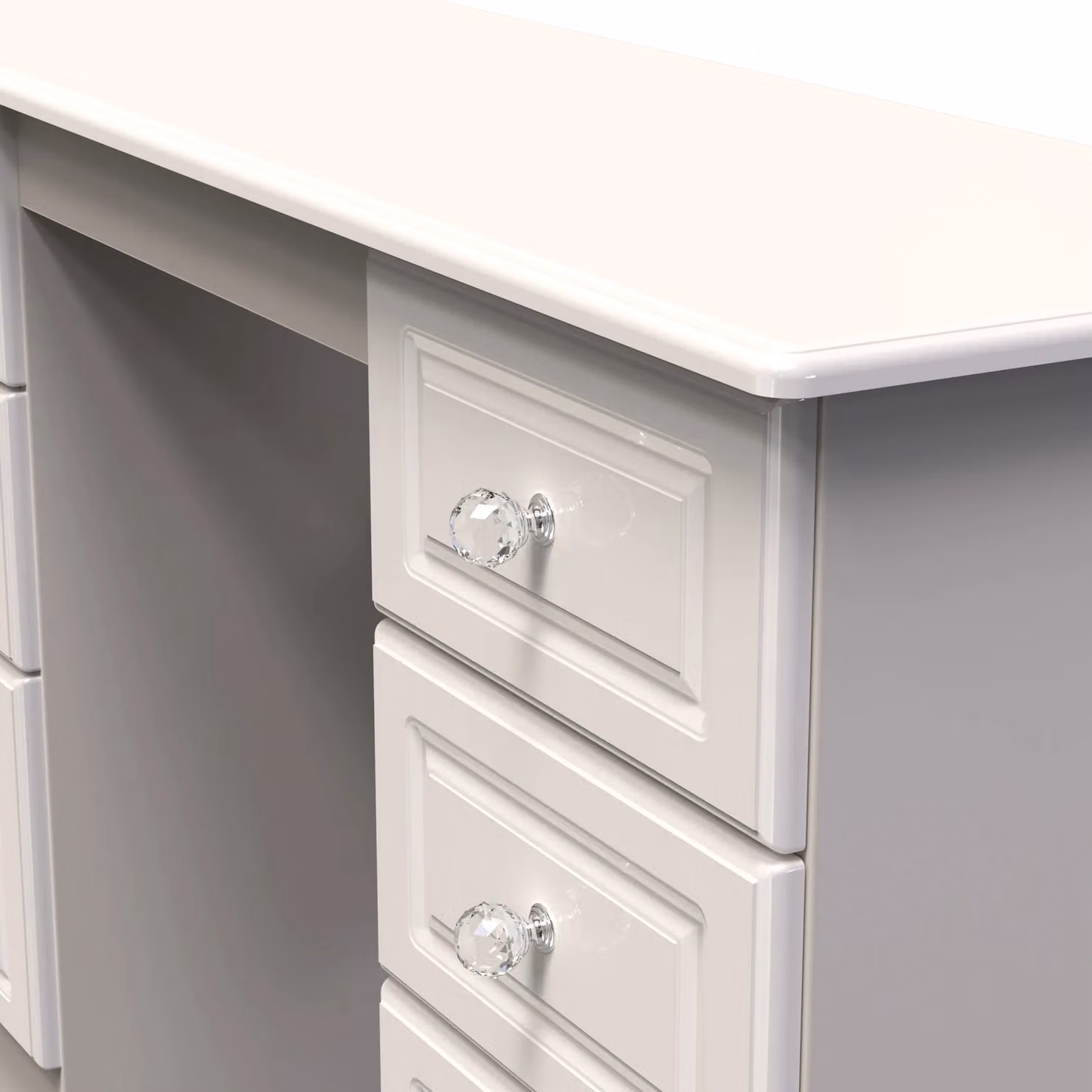 Ready Assembled 2 U Stratford 6 Drawer Kneehole Desk in Taupe – 2