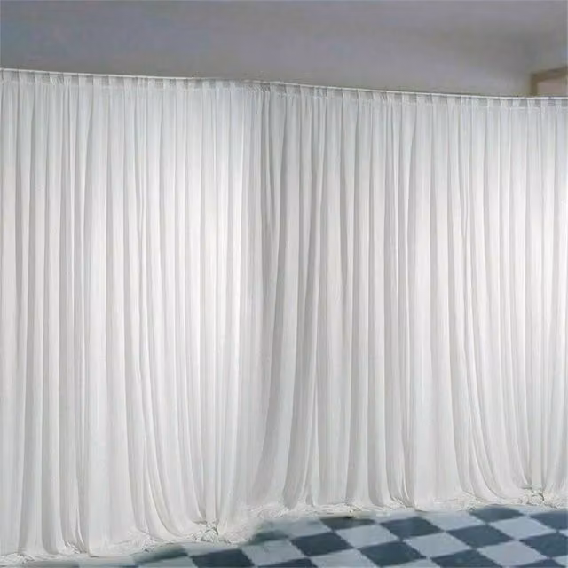 SPETLEK White Silk Backdrop Curtain, W: 304.8 cm x H: 304.8 cm