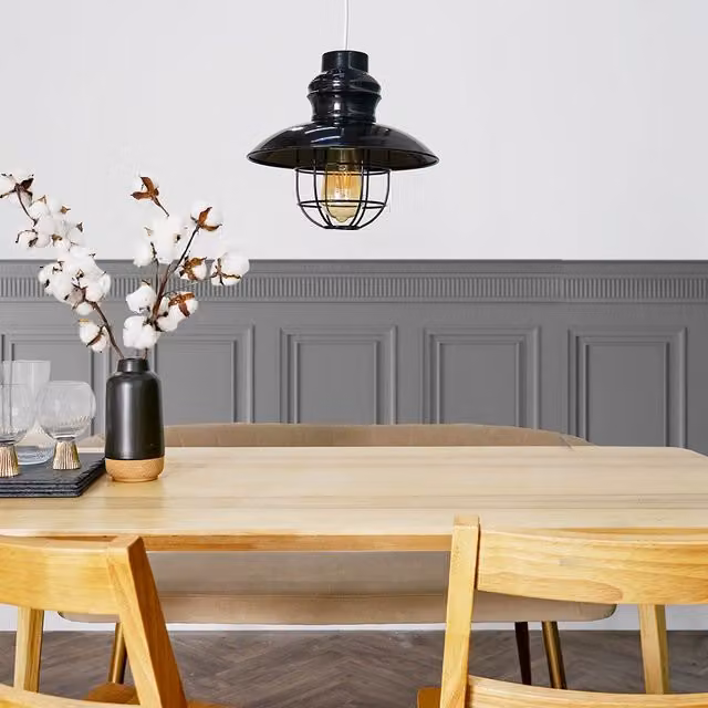 ValueLights Penglai Modern Black Metal Fisherman Style Ceiling Pendant Light Shade, Width: 29 cm