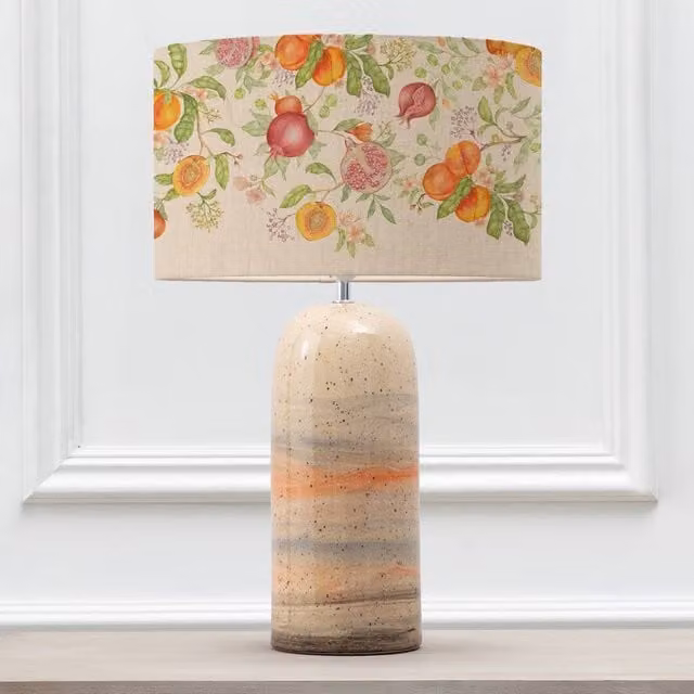 Voyage Maison Ocefina Ceramic Table Lamp with Multicolour Shrubbery Fruits Eva Fabric Lampshade