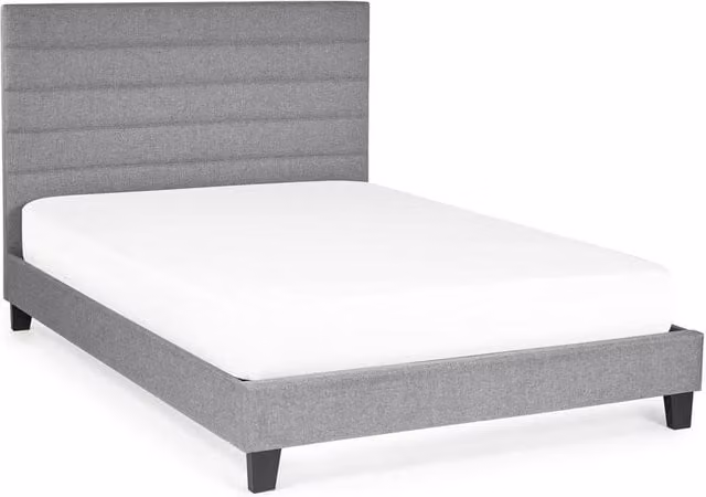 Cheshire Modern Upholstered Fabric Bed in Grey, Double (W: 135 cm, L: 200 cm) – 1