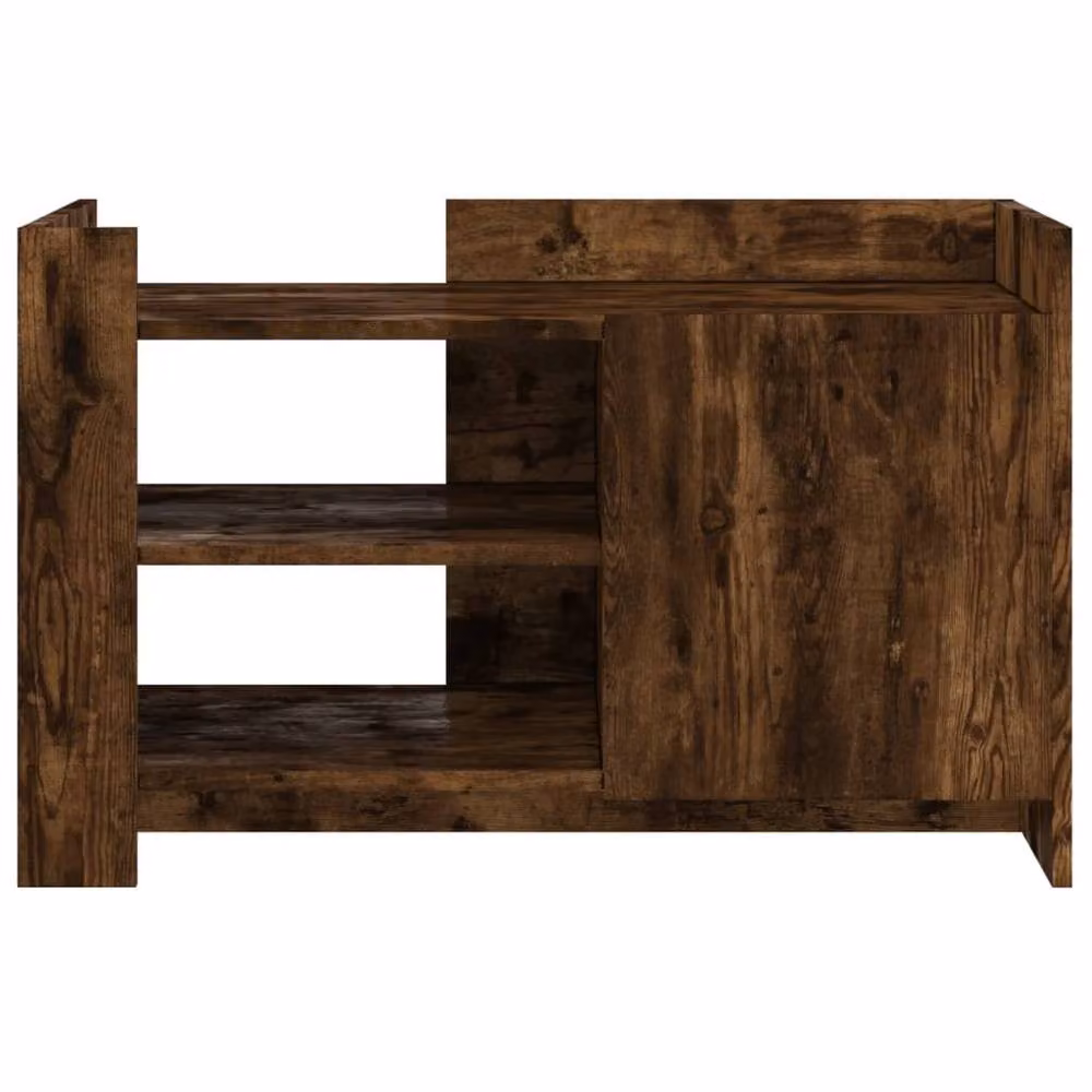 Berkfield Home Smoked Oak Coffee Table in Brown, W/D/H: 80 x 50 x 50 cm – 4