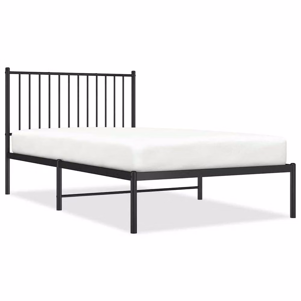 Berkfield Home Metal Bed Frame with Headboard in Black W/D/H: 100 x 200 cm – 2