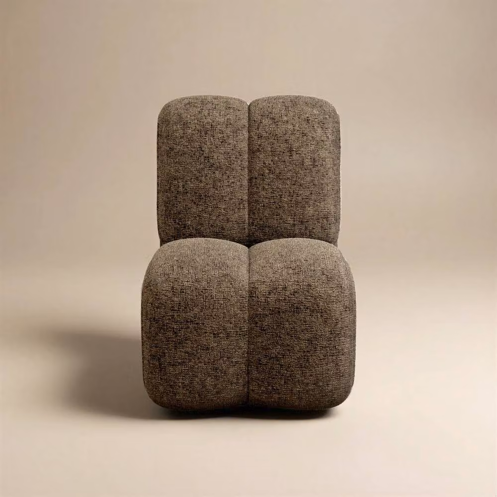 Solace+Co Maelys Sculptural Lounge Chair in Brown Chenille Fabric – 3