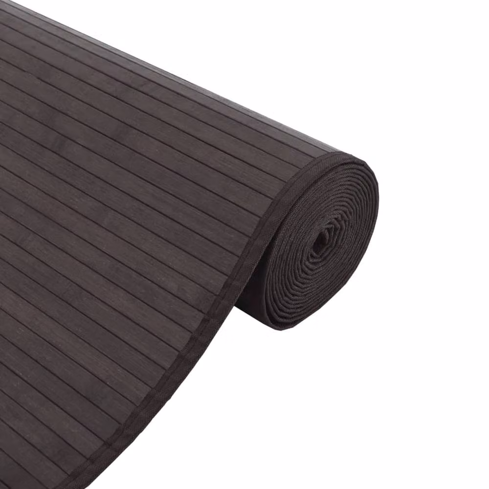Berkfield Home Rectangular Bamboo Rug in Dark Brown, W: 60 cm, L: 1000 cm – 4