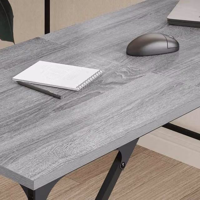 Berkfield Home Grey Sonoma Decorative Writing Desk in Engineered Wood, W/D/H: 149 x 149 x 75 cm – 1