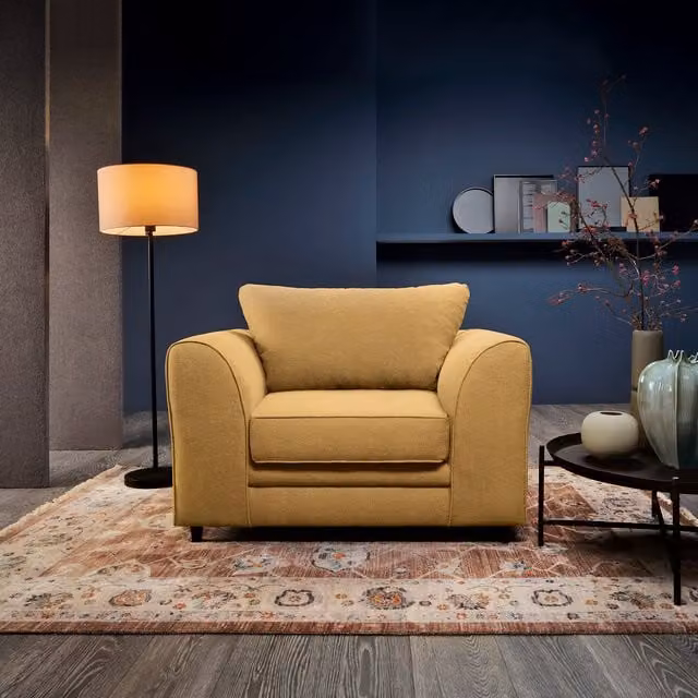 Abakus Direct Darcy Tub Armchair in Yellow and Orange Fabric