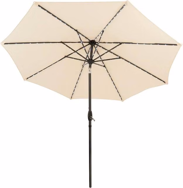 Monstershop LED Tilt Parasol in Beige, Diameter: 270 cm