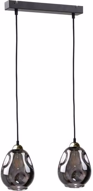 Netlighting Loki Bar Pendant Ceiling Light in Black, 50cm, 2x E27