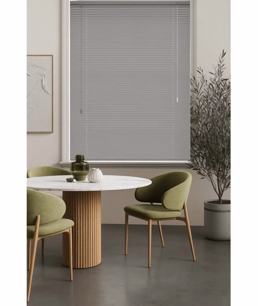 New Edge Blinds Grey PVC Venetian Blind with 25mm Slats, W: 145 cm, H: 152 cm – 4